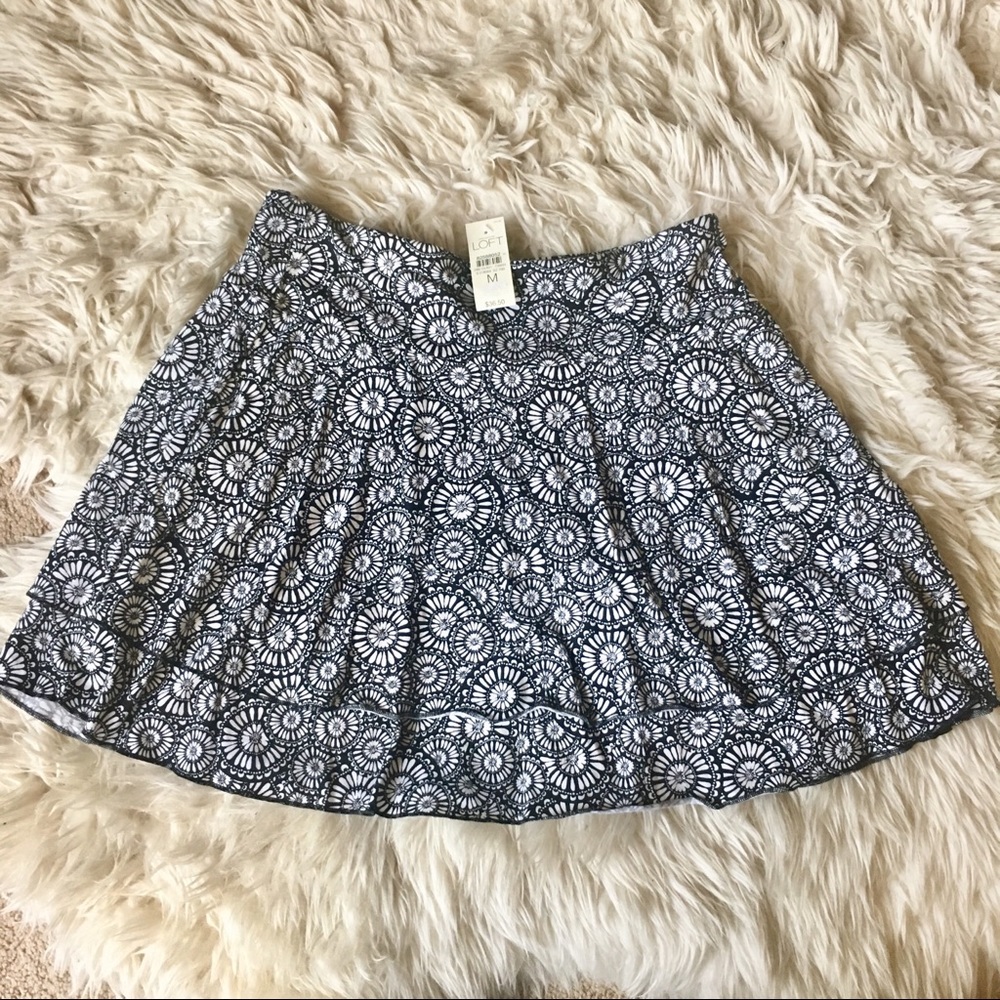Ann Taylor Loft Black & White Mini Skirt